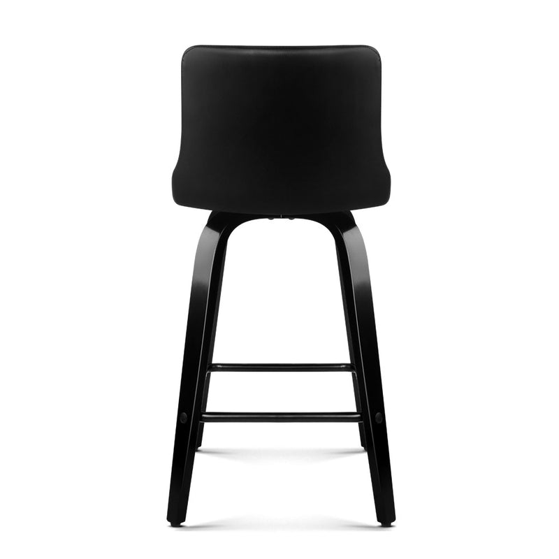 Set of 2 Wooden Bar Stool - Black