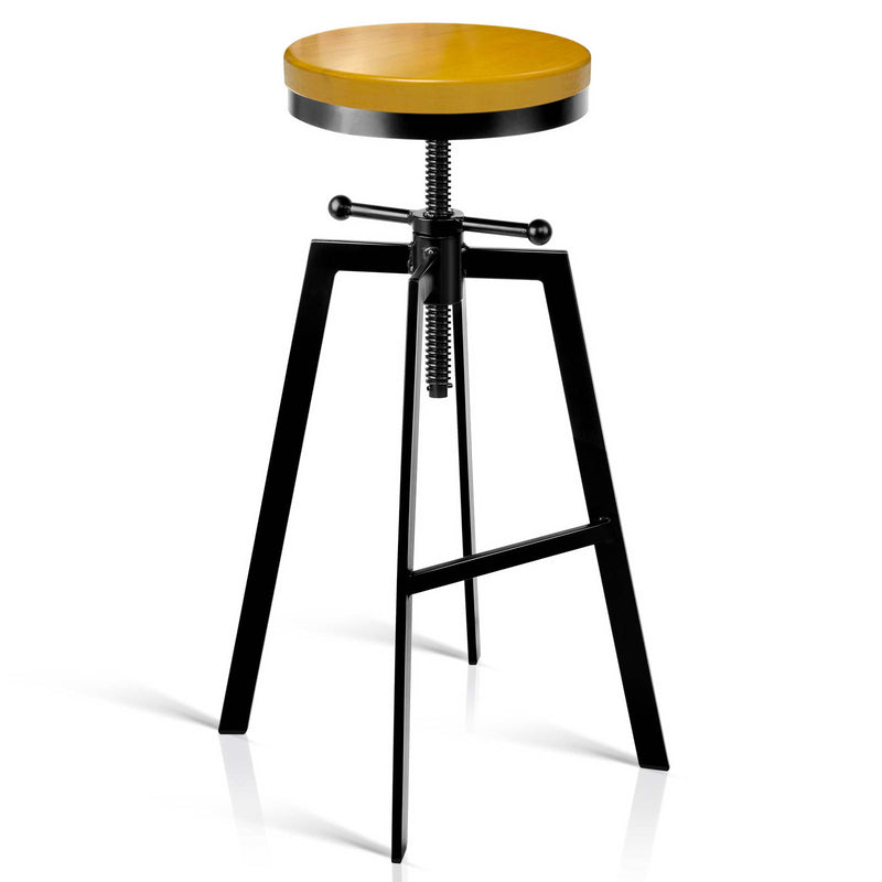 Adjutable Height Swivel Bar Stool - Black