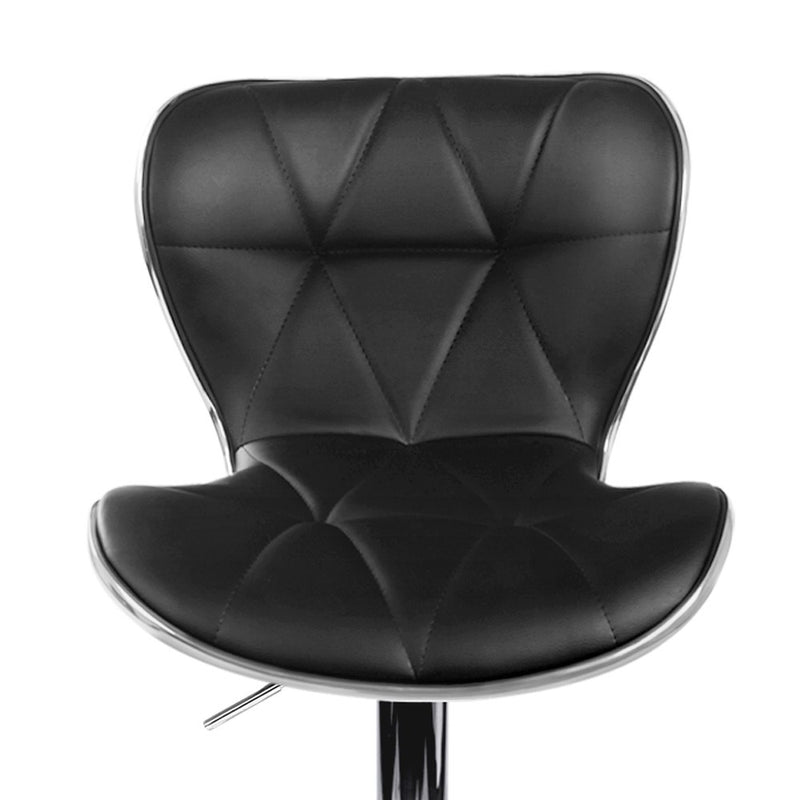 Set of 4 Bar Stools RUBY Kitchen Swivel Bar Stool PU Leather Chairs Gas Lift Black