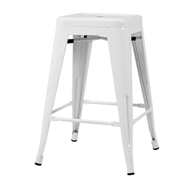 Set of 4 Replica Tolix Bar Stools Metal Bar Stool Kitchen Cafe Chair 61cm White