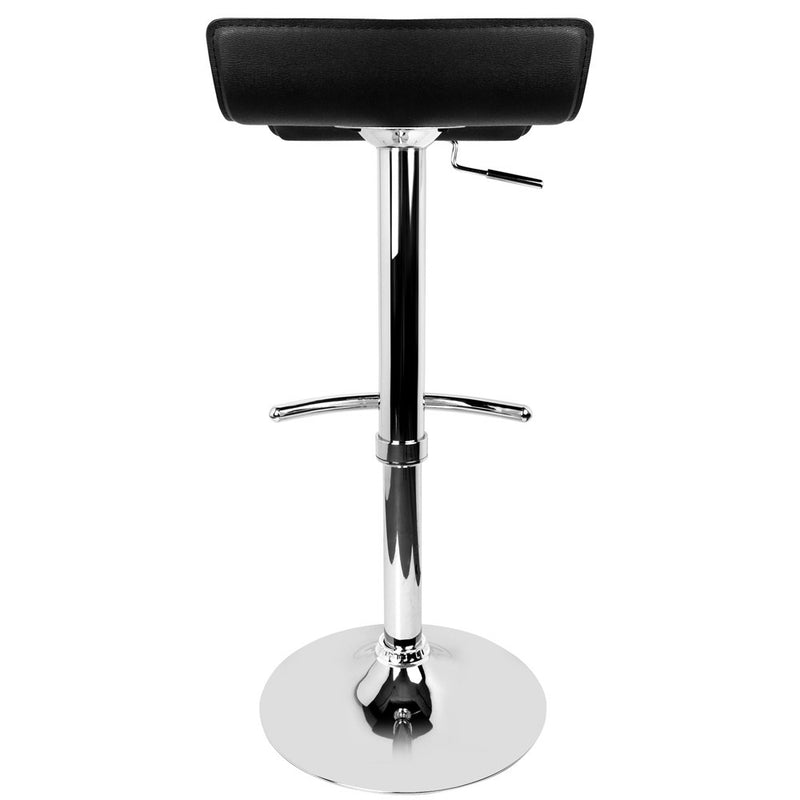 Set of 2 PU Leather Bar Stools - Black