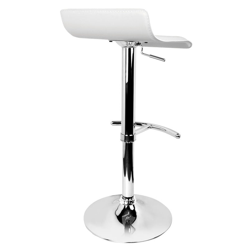 Set of 2 PU Leather Bar Stools - White