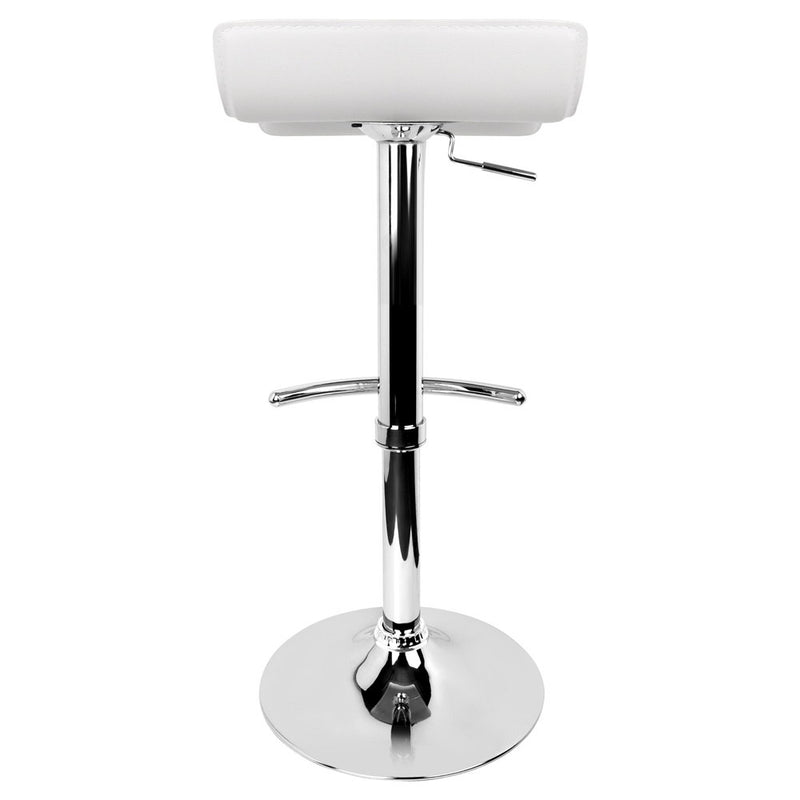 Set of 2 PU Leather Bar Stools - White