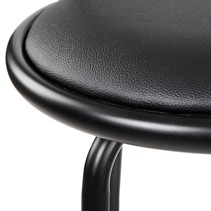 Set of 4 Bar Stools PU Leather Bar Stool Swivel Backrest Kitchen Chairs Black