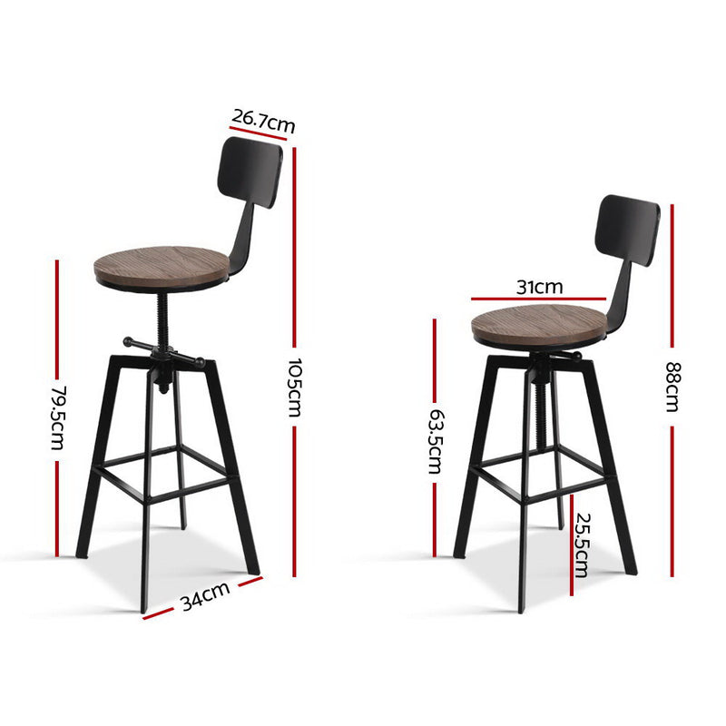 Rustic Industrial Metal Bar Stool