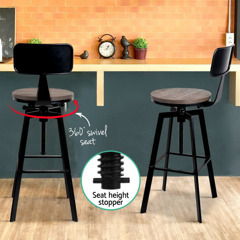 Rustic Industrial Metal Bar Stool