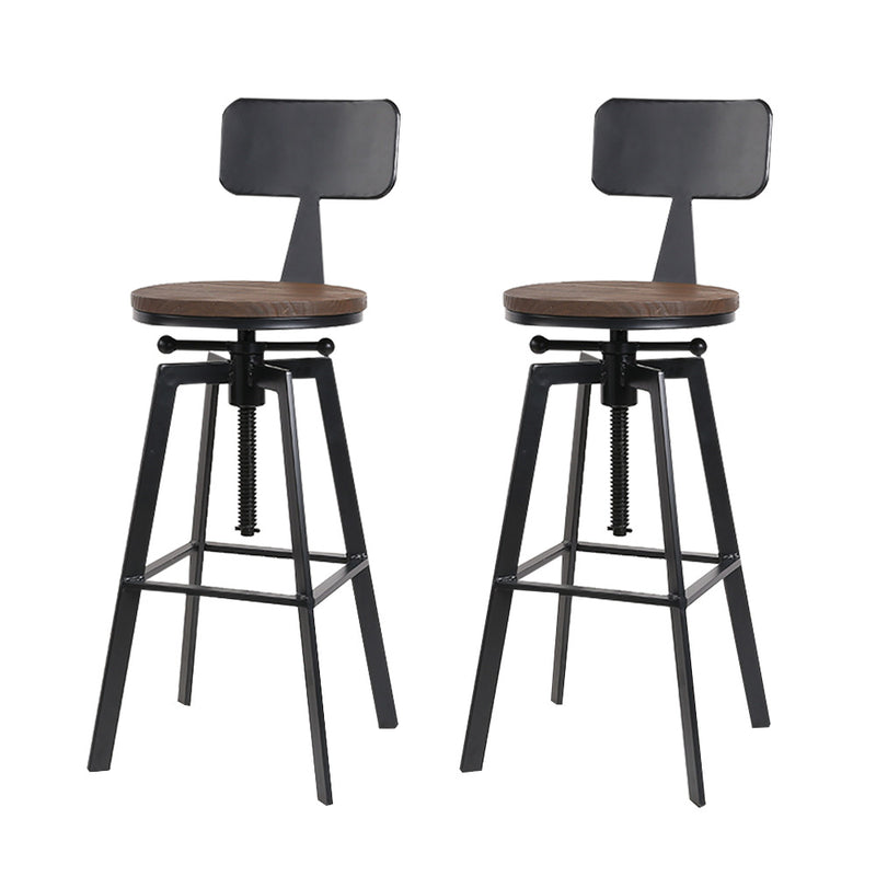 Set of 2 Vintage Bar Stools Retro Kitchen Bar Stool Industrial Chairs Rustic