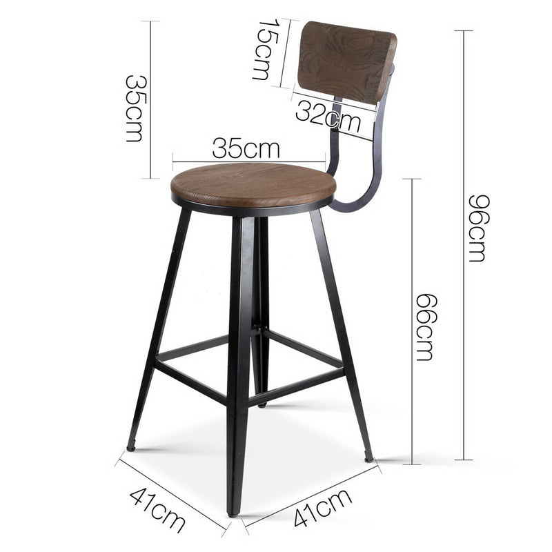 Industrial Swivel Bar Stool - Black