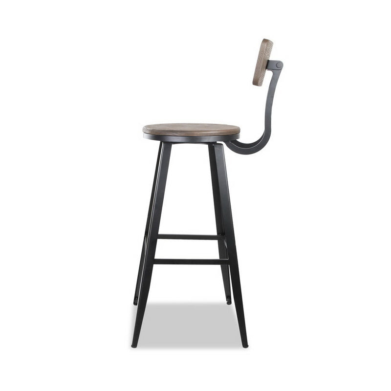 Industrial Swivel Bar Stool - Black