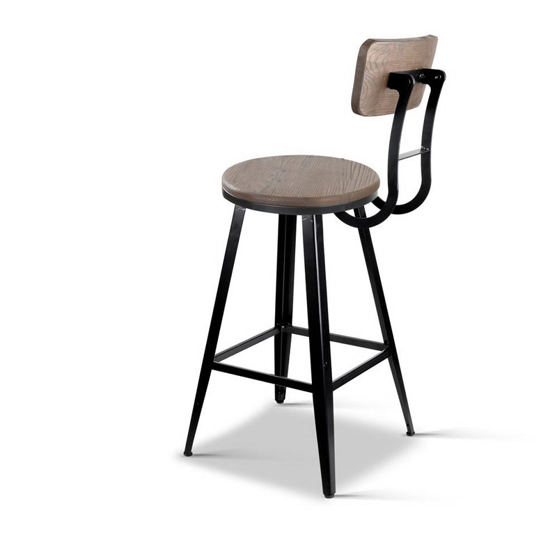 Industrial Swivel Bar Stool - Black