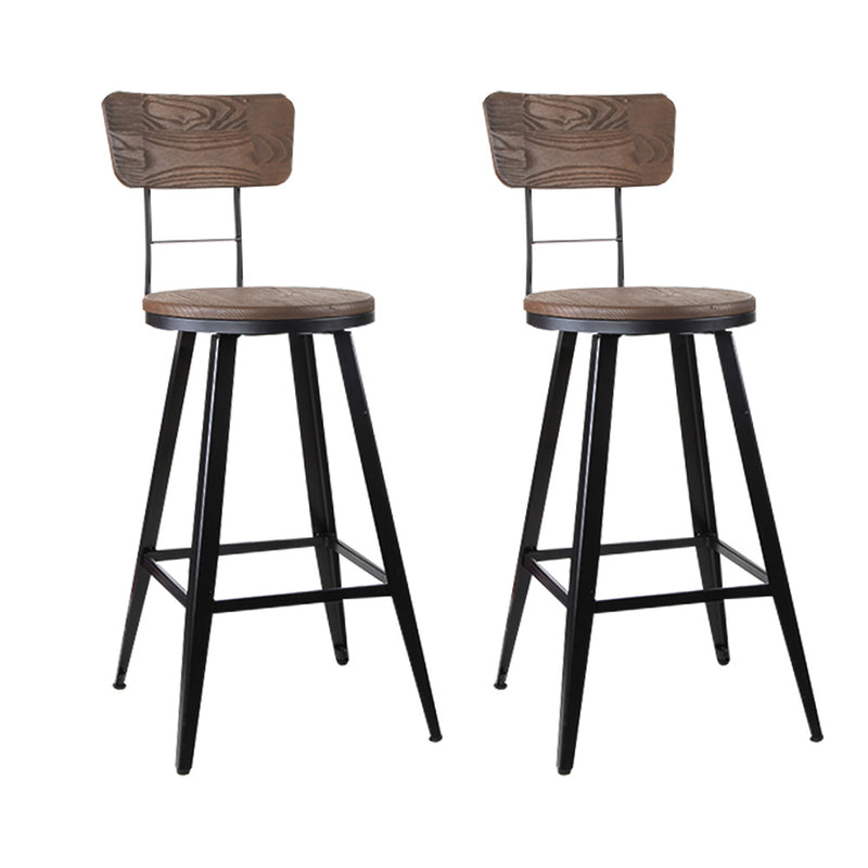 set of 2 Vintage Rustic Bar Stools Retro Swivel Bar Stool Industrial Chairs 66cm