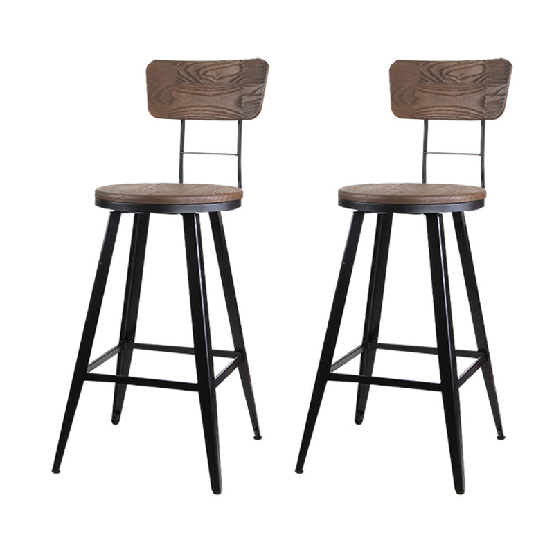 set of 2 Vintage Rustic Bar Stools Retro Swivel Bar Stool Industrial Chairs 66cm