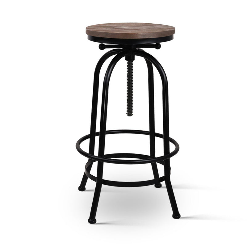 Rustic Industrial Round Bar Stool