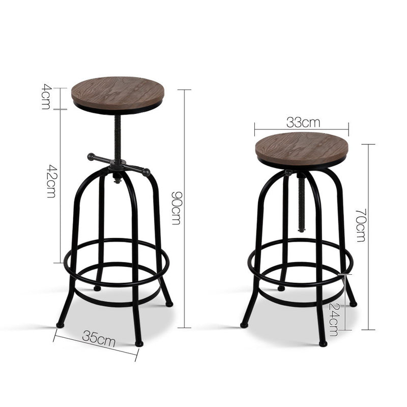 Rustic Industrial Round Bar Stool