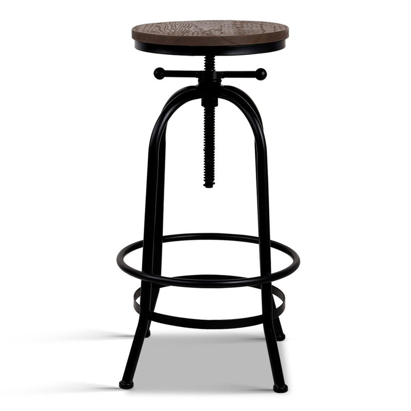 Rustic Industrial Round Bar Stool