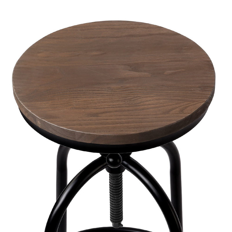 Rustic Industrial Round Bar Stool