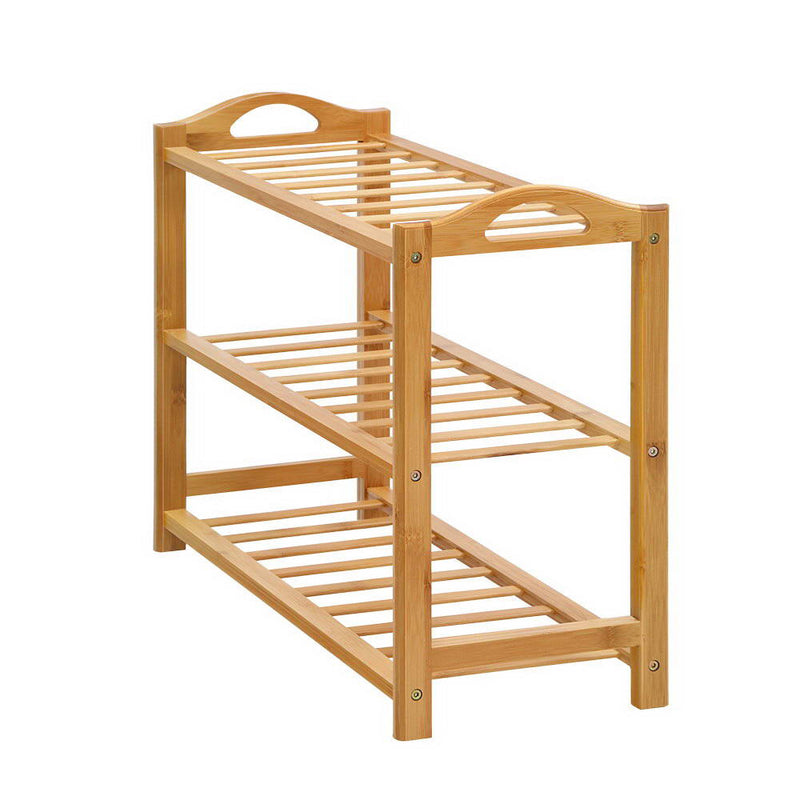 3 Tiers Bamboo Shoe Rack Storage Organiser Wooden Shelf Stand Shelves