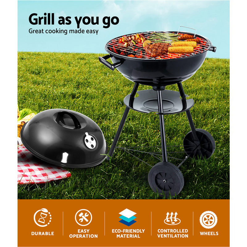 Charcoal BBQ Smoker Drill Outdoor Camping Patio Wood Barbeque Steel Oven