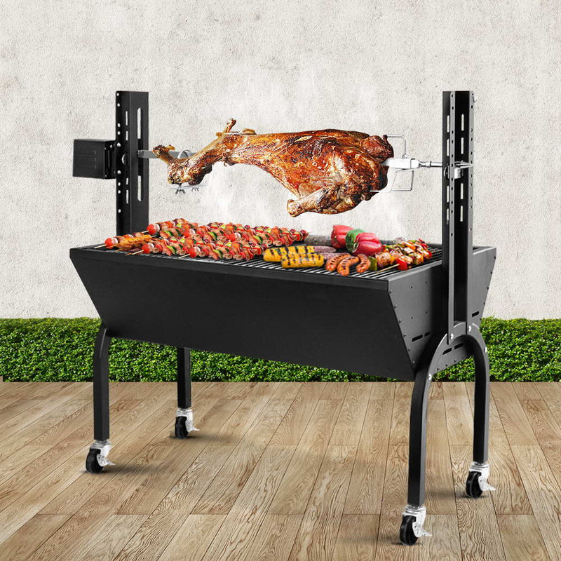 Electric Rotisserie BBQ Charcoal Smoker Grill Spit Roaster Outdoor Burner