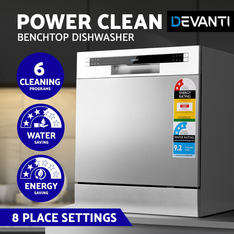 Devanti Benchtop Dishwasher 8 Place Setting