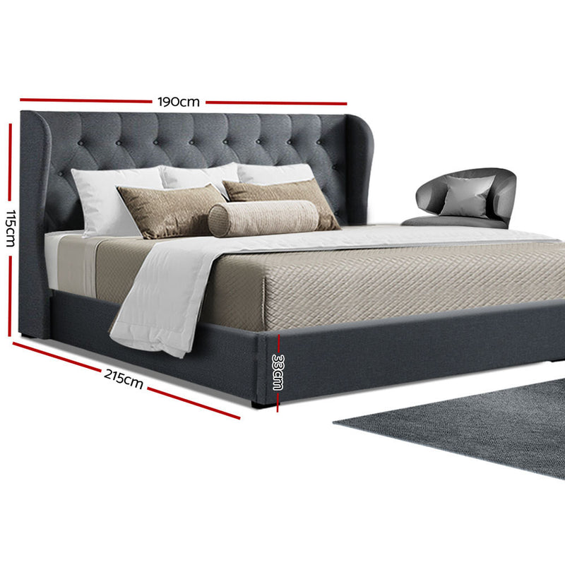 King Size Gas Lift Bed Frame - Charcoal