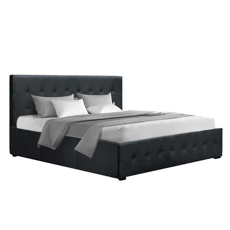 Gas Lift Queen Bed Frame -Charcoal