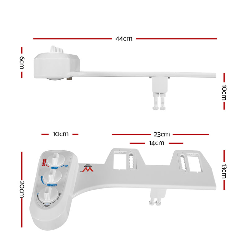 Bidet Toilet Seat Cold Hot Water Spray Non Electric Dual Nozzles Sprayer Hygiene