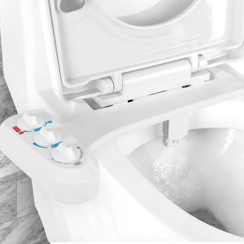 Bidet Toilet Seat Cold Hot Water Spray Non Electric Dual Nozzles Sprayer Hygiene