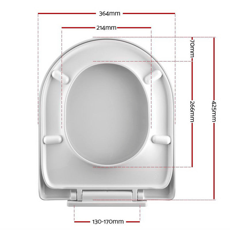 Soft-close Toilet Seat Cover U Shape Universal Fitting Bathroom Accessory