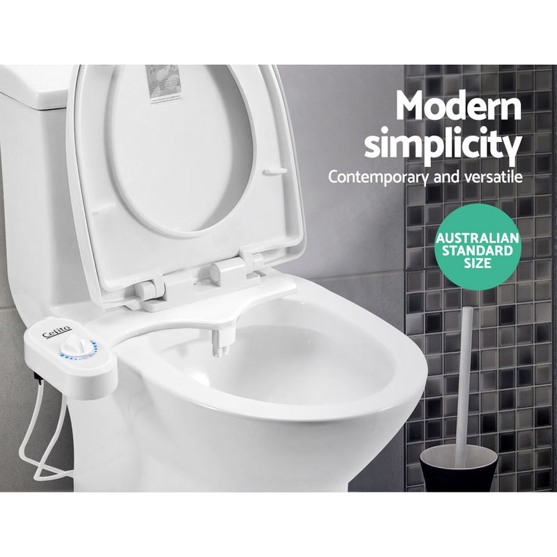 Non Electric Toilet Bidet Seat Hygiene Dual Nozzles Spray Wash Bathroom