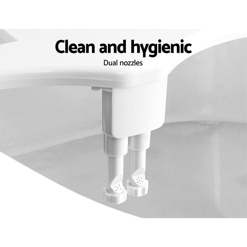 Non Electric Toilet Bidet Seat Hygiene Dual Nozzles Spray Wash Bathroom