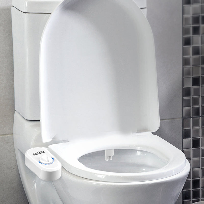 Non Electric Toilet Bidet Seat Hygiene Dual Nozzles Spray Wash Bathroom