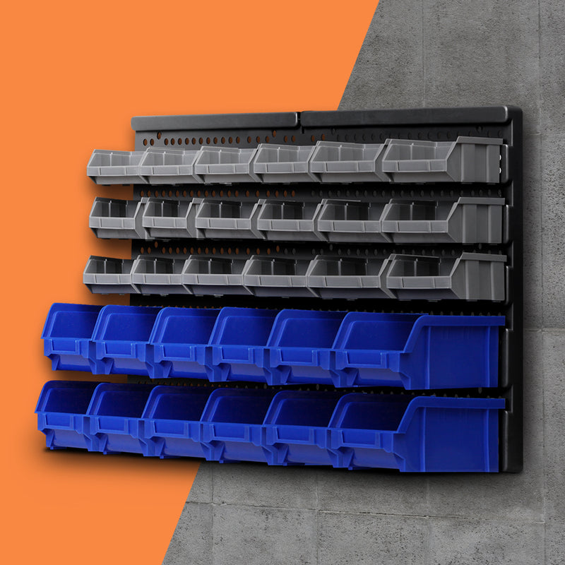 30 Bin Wall Mounted Rack Storage Organiser