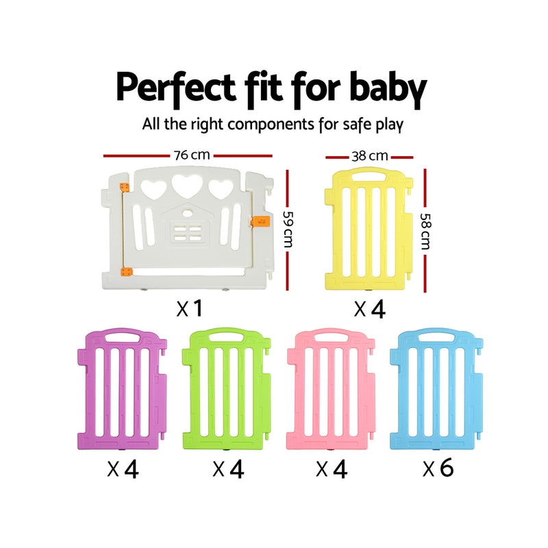 Cuddly Baby 23-Panel Plastic Baby Playpen Interactive Kids Toddler