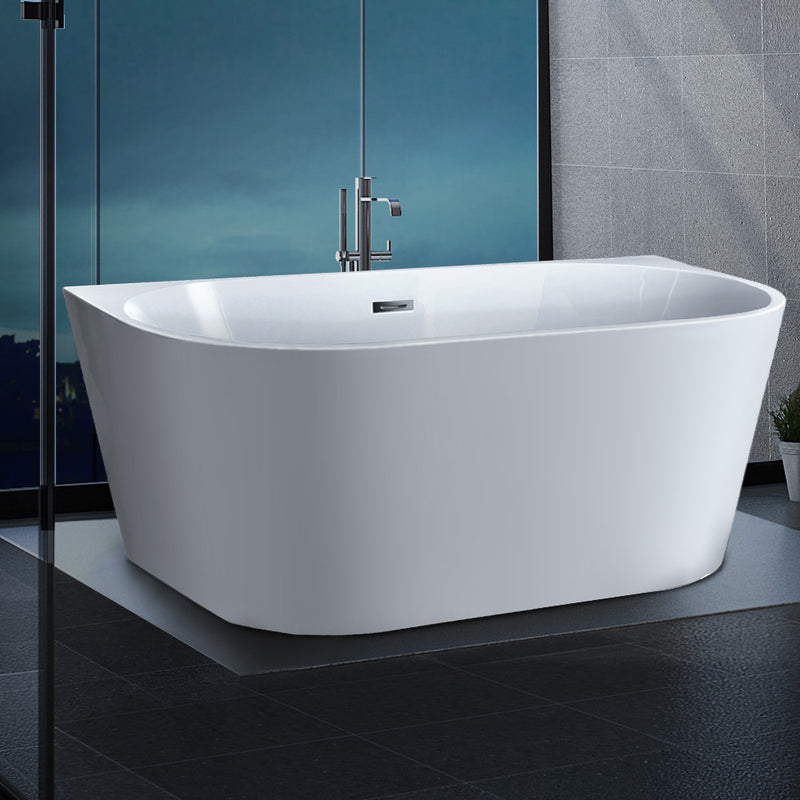 Free Standing Bath Tubs Acrylic Bathroom Back To Wall SPA Tub 170X75X58CM