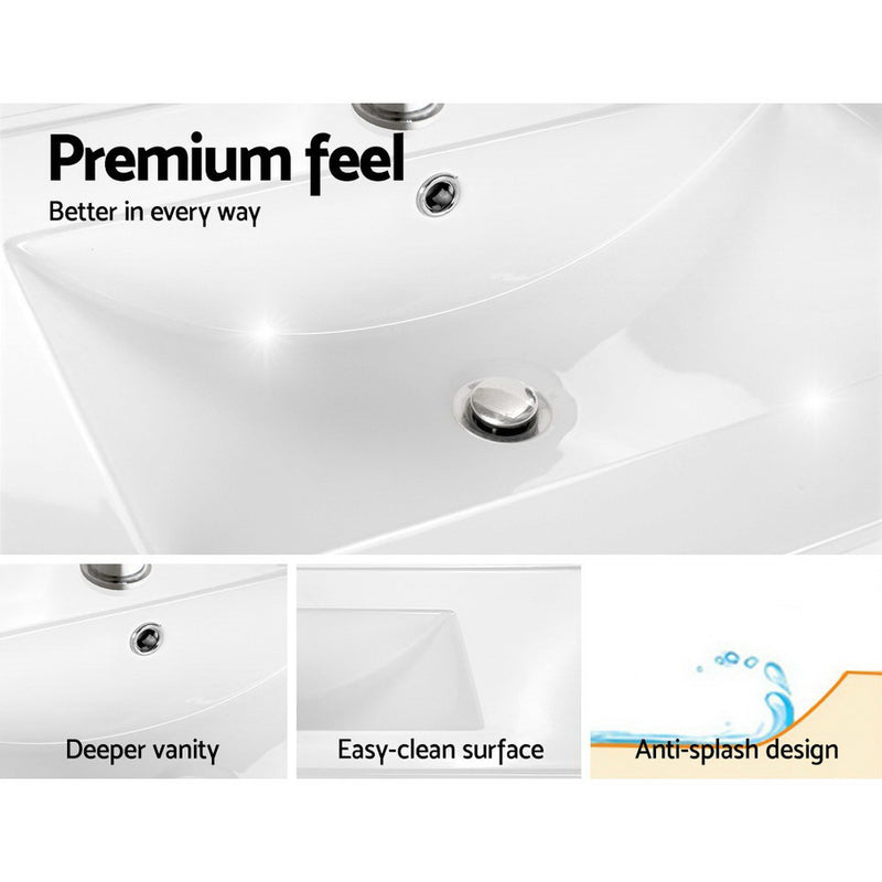 600mm Bathroom Vanity Cabinet Unit Wash Basin Sink Storage Freestanding White