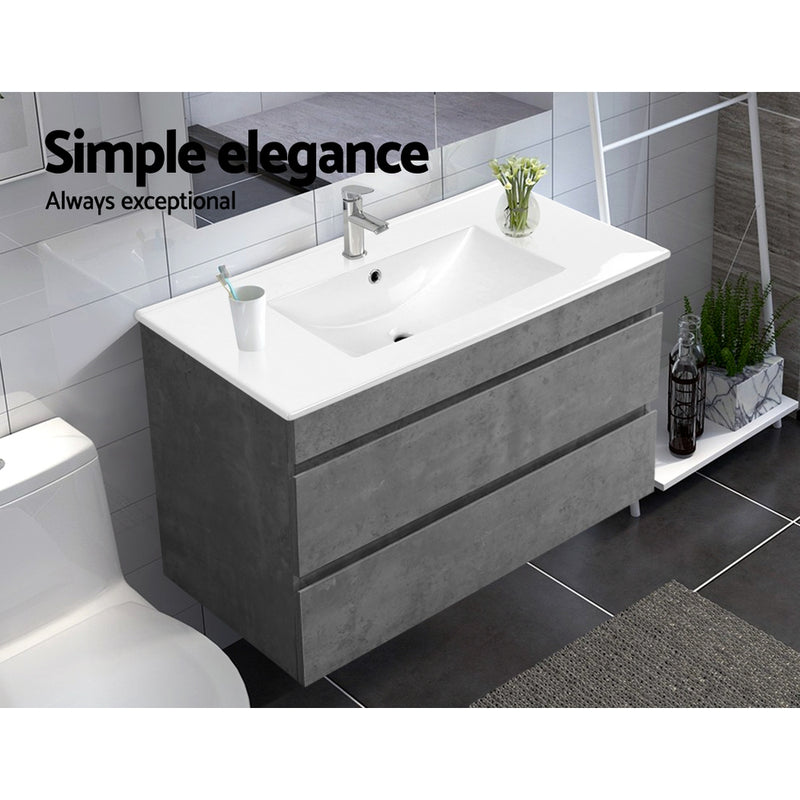 900mm Bathroom Vanity Cabinet Basin Unit Sink Storage Wall Mounted Cement