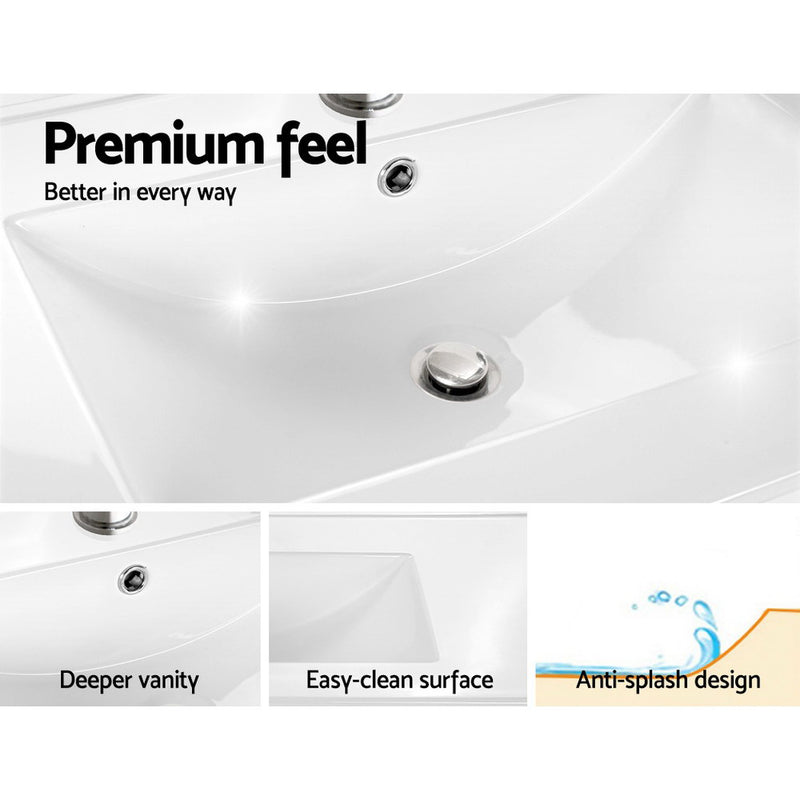 750mm Bathroom Vanity Cabinet Unit Wash Basin Sink Storage Freestanding White