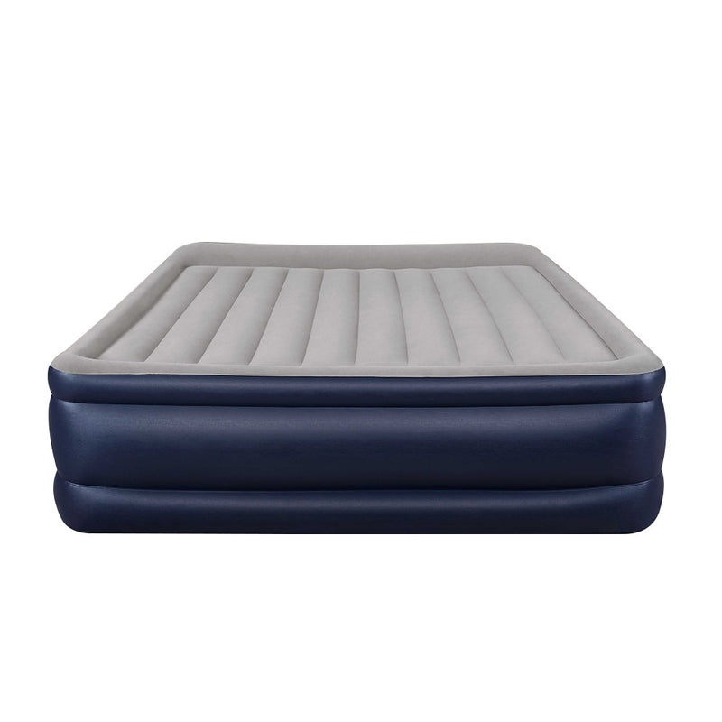 King Air Bed Inflatable Mattress Sleeping Mat Battery Built-in Pump