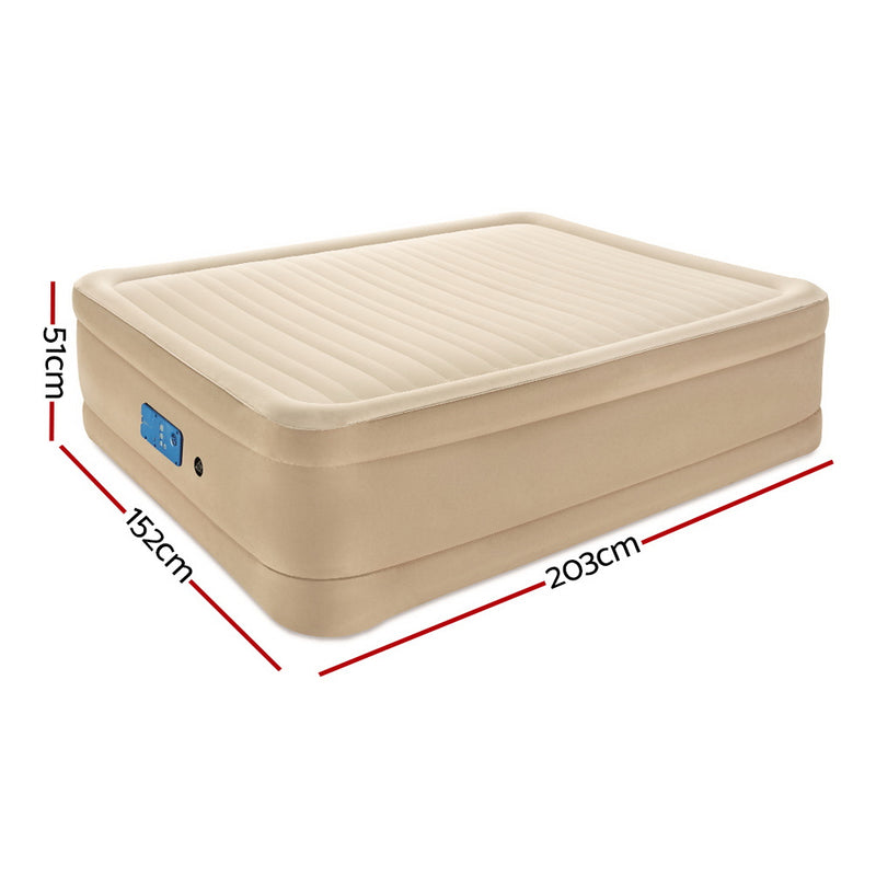 Air Bed Inflatable Mattress Fortech Built-in AC Pump Home Sleeping