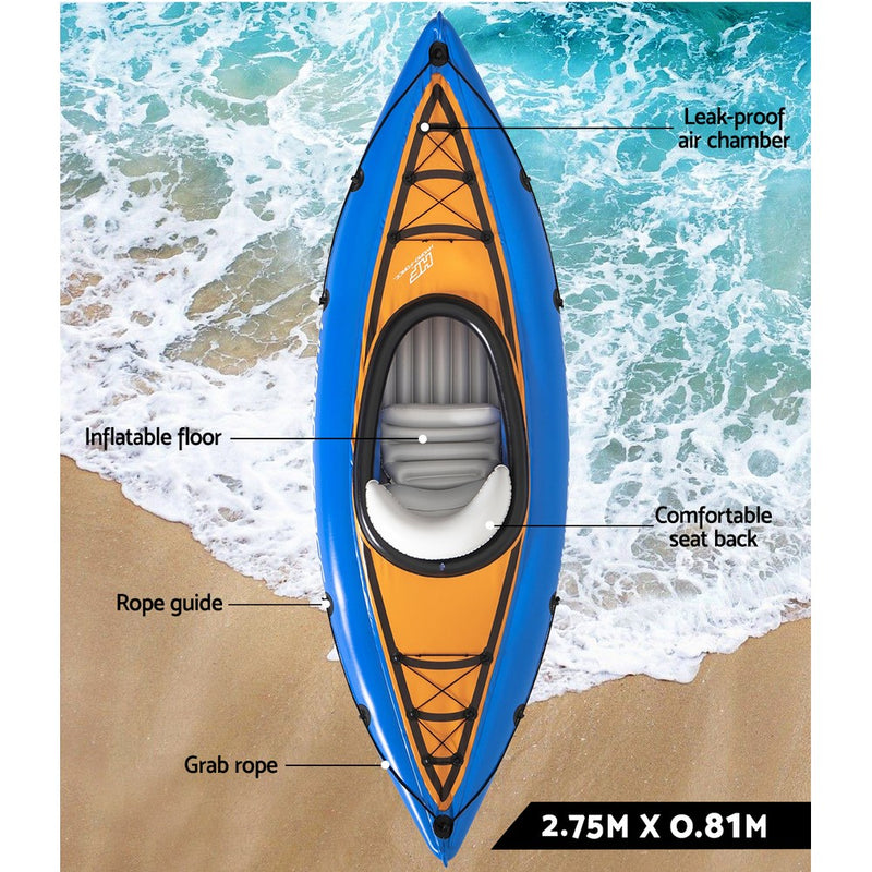 Inflatable Kayak Kayaks Fishing Boat Canoe Raft Koracle 275cm x 81cm