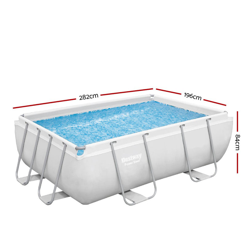 Above Ground Swimming Pool 2.82 x 1.96 m Power Metal Frame Filter Pump