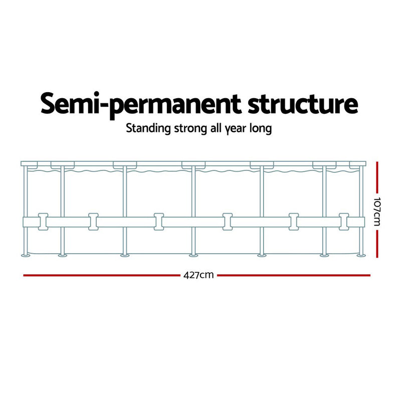 Above Ground Swimming Pool Power Steel Frame Filter Pump 4.27 X 1.07M
