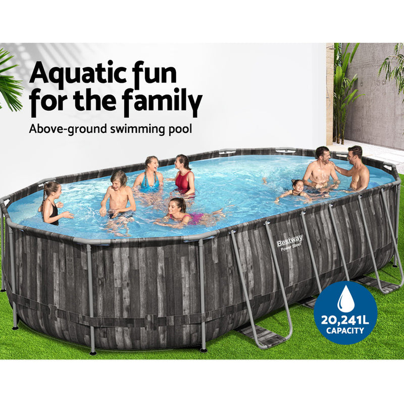 Swimming Pool Above Ground Power Steel™ Rectangular Frame Pools Filter