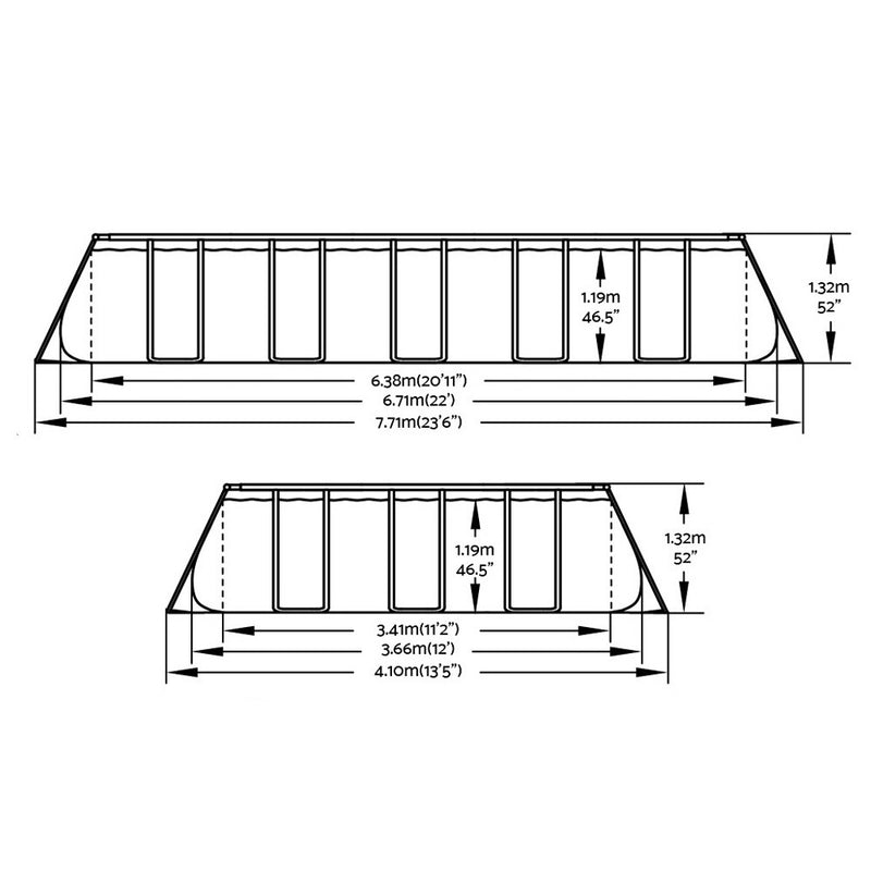 Above Ground Swimming Pool Power Steel™ Rectangular Frame Pools Filter