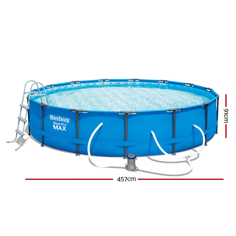 Above Ground Swimming Pool Steel Pro™ Frame Filter Pump 15ft