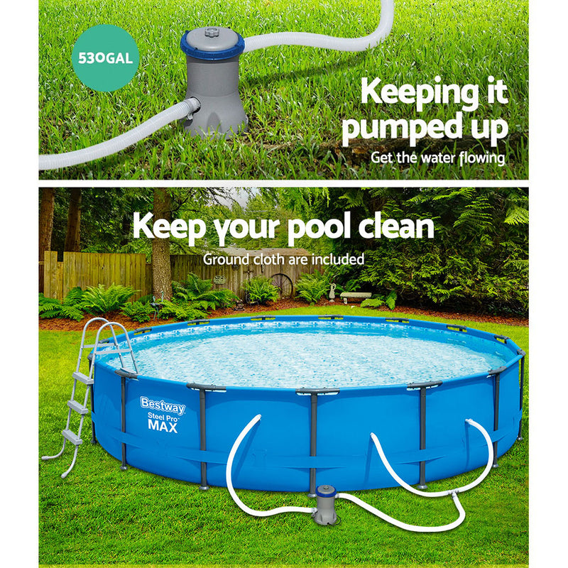 Above Ground Swimming Pool Steel Pro™ Frame Filter Pump 15ft