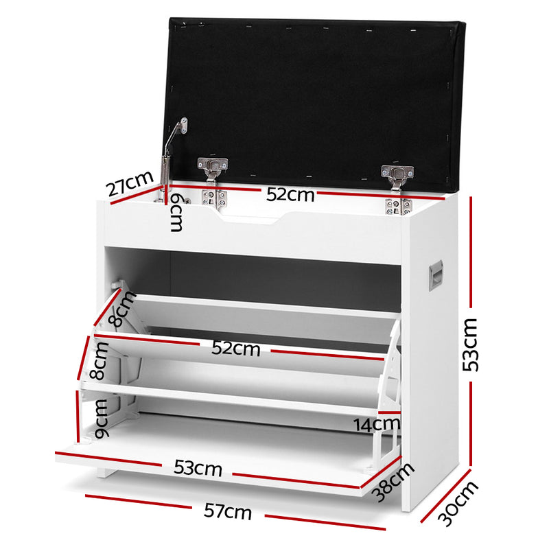 Adjustable 3 Tier Storage Cupboard - White