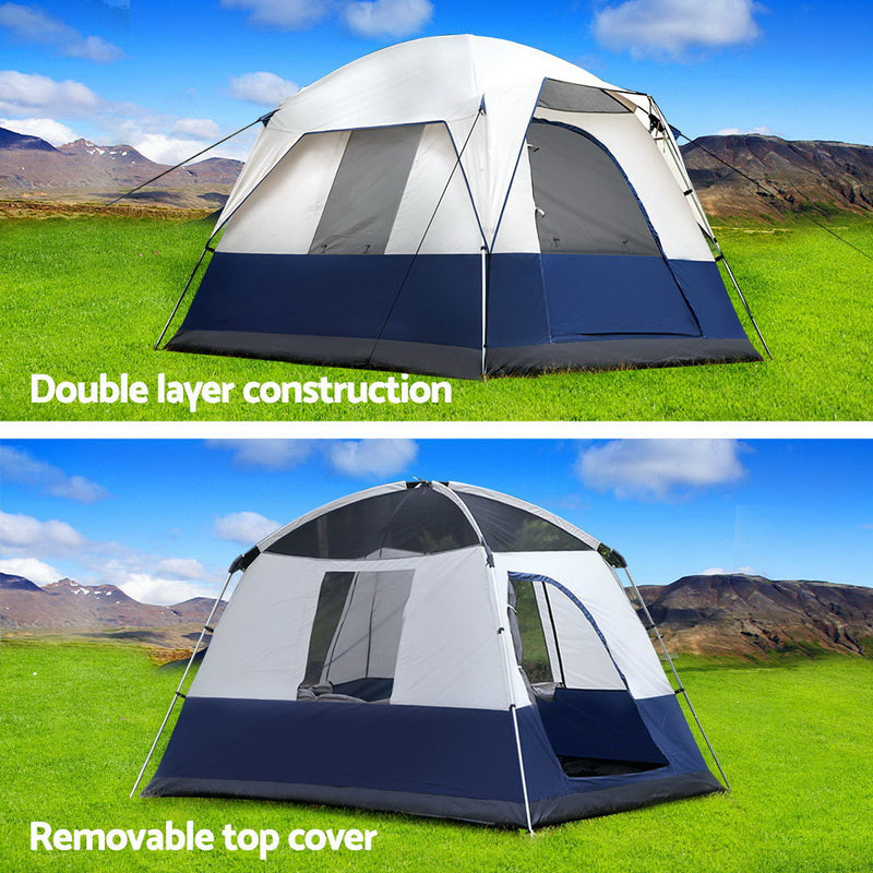 Weisshorn Family Camping Tent 4 Person Hiking Beach Tents Canvas Ripstop