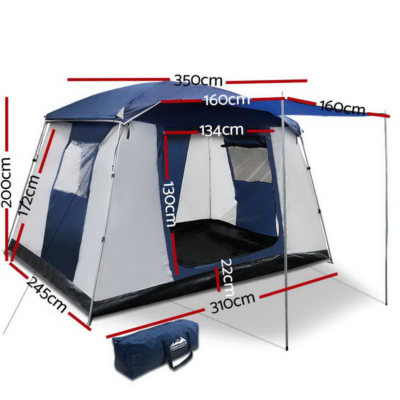 Weisshorn Family Camping Tent 6 Person Hiking Beach Tents Canvas Ripstop